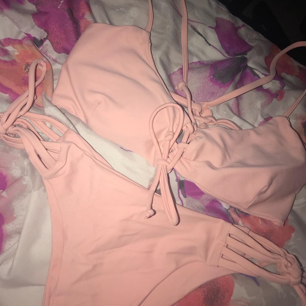 Baby pink bikini set